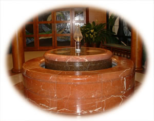 fountain in the Groves Foundation Meditation Room